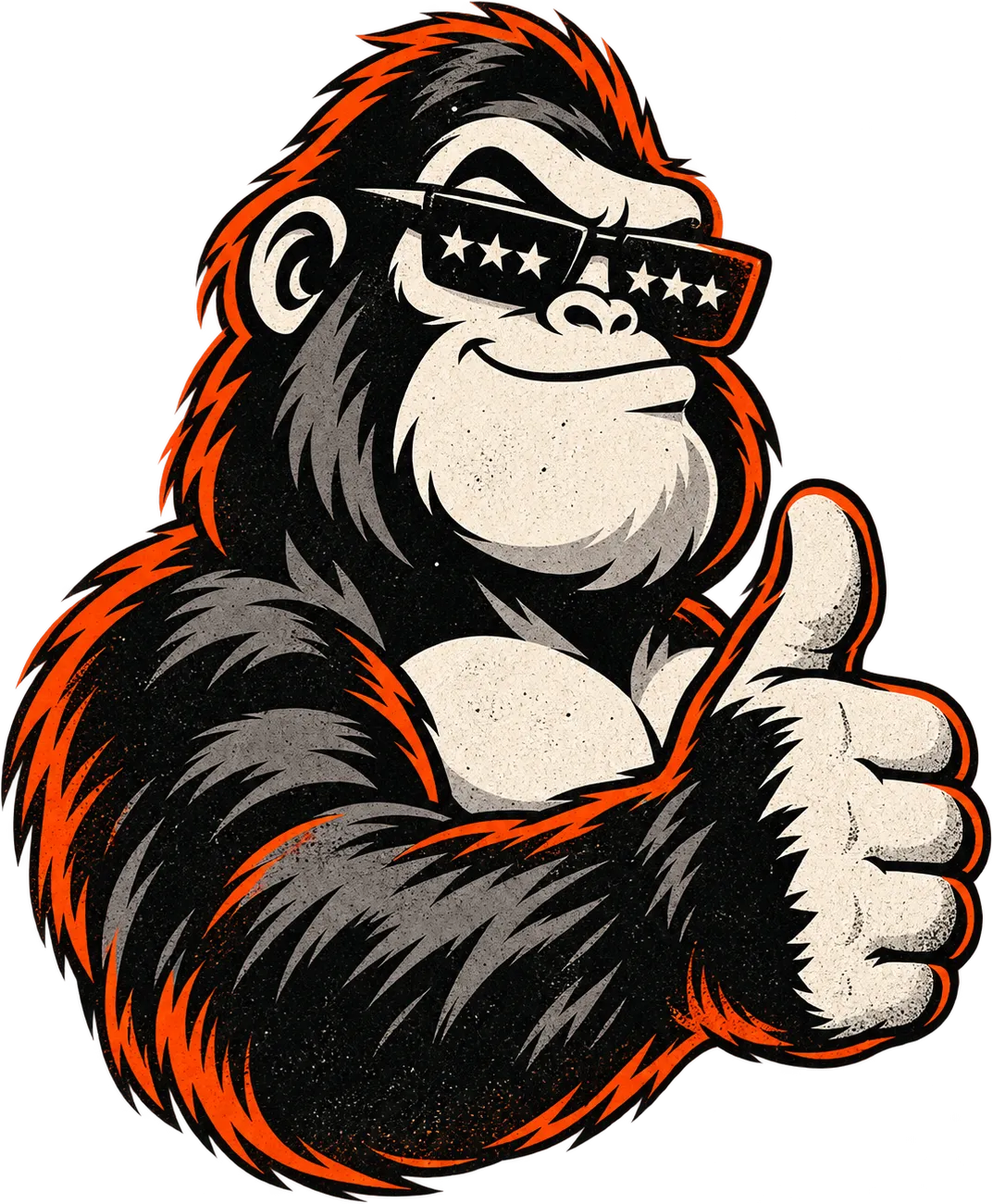 The Amplify Ape mascot in star sunglasses